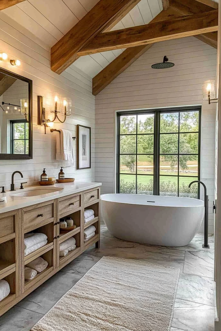 27 Dreamy Modern Farmhouse Bathroom Designs You’ll Fall in Love With ...